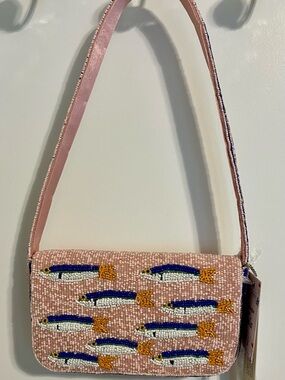 Beaded Pink Sardine Bag (New with Tags)